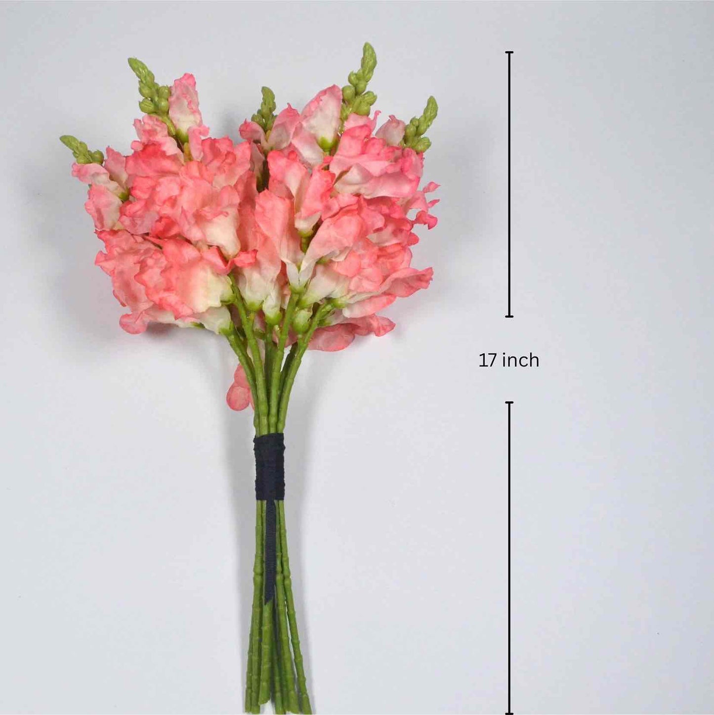 Artificial pink snapdragon flower bunch hand tied