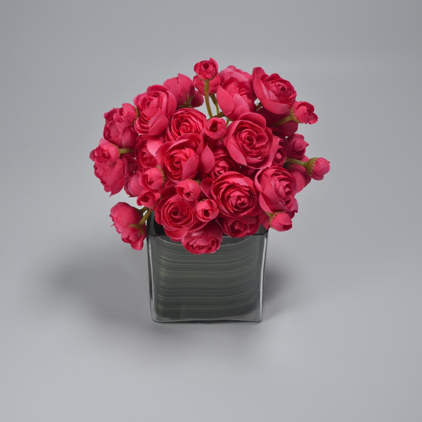 Artificial silk red ranunculus flower hand tied ready to display