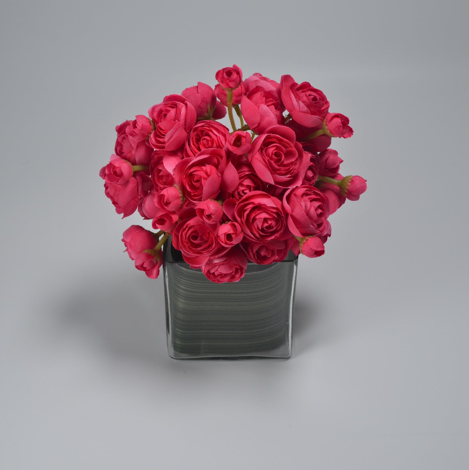 Artificial silk red ranunculus flower hand tied ready to display